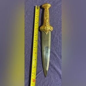Franklin Mint Ornate Gold Handle Dagger